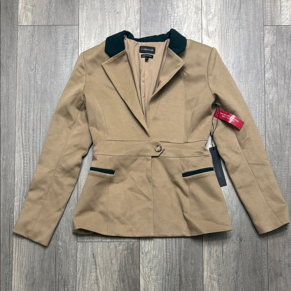 NWT Carbon38 Tan and Green Blazer